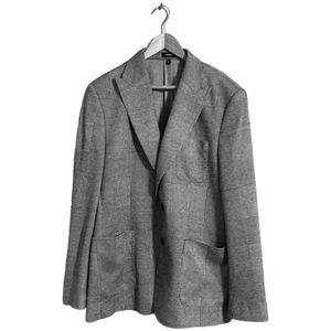 SOLD EXPRESS Men's Gray Check Plaid Knit Blazer Button Closure Notch Collar 42R